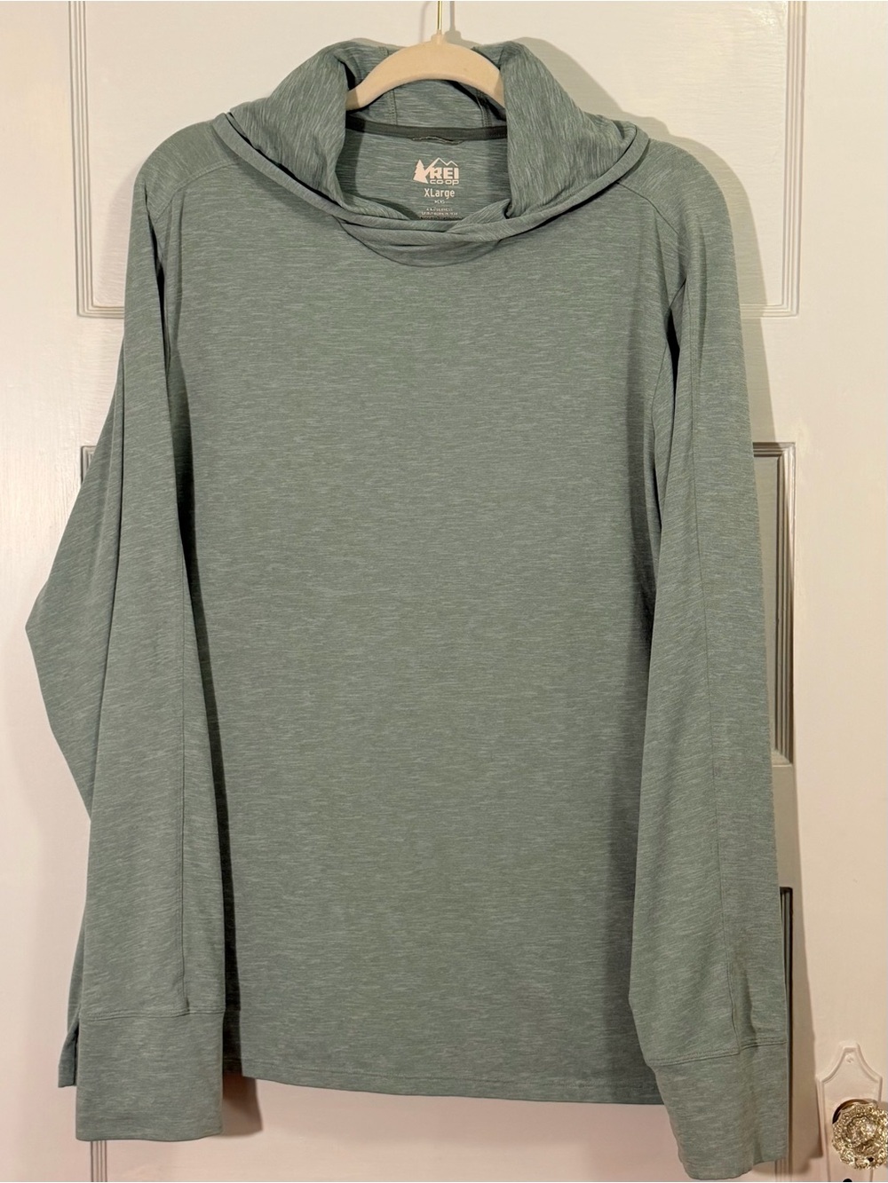 REI Co-op Sahara Shade Sun Hoodie Mens XL Sage Green UPF 50+